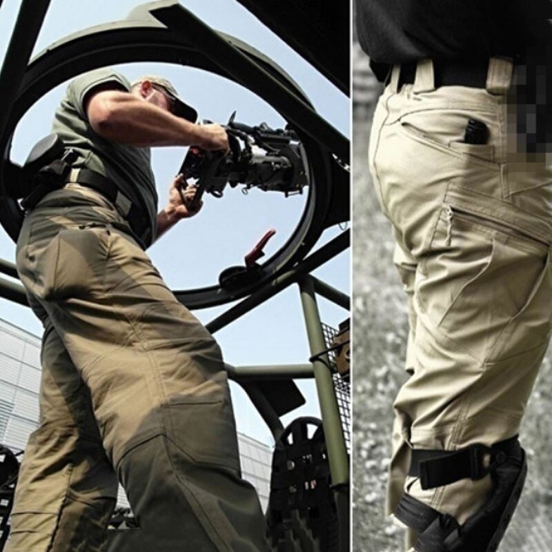Men's Casual Tactical Pants Breathable Autumn Outdoor Hiking Army Military Long Trousers Male Waterproof Multi Pocket Cargo Pant