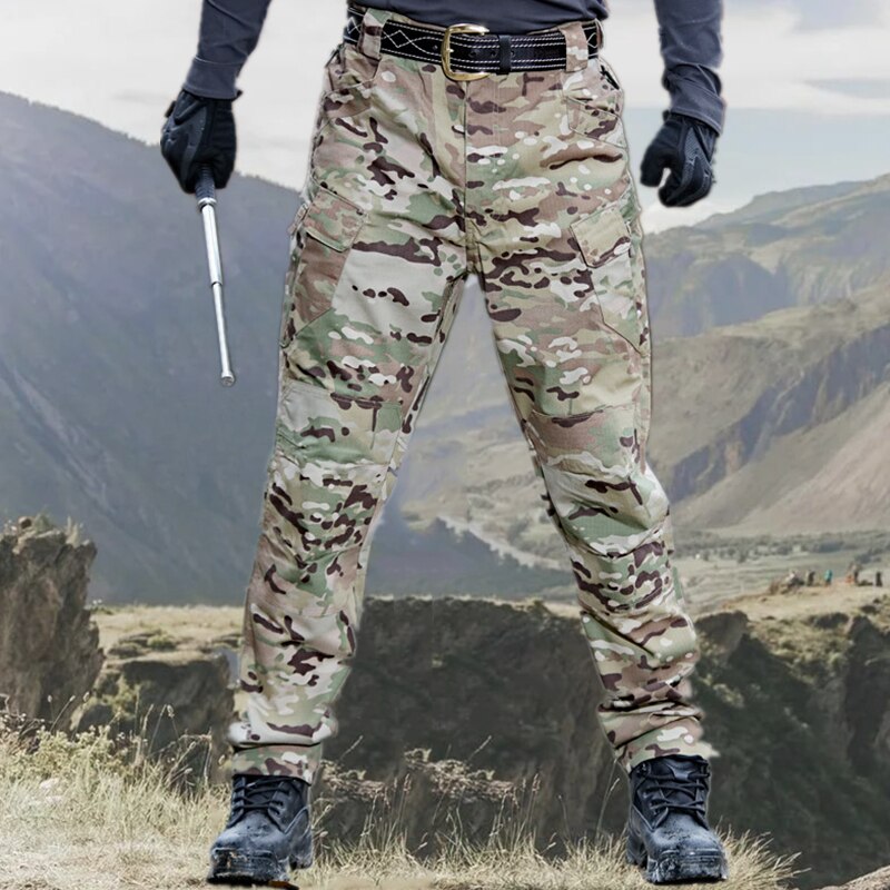 Men's Casual Tactical Pants Breathable Autumn Outdoor Hiking Army Military Long Trousers Male Waterproof Multi Pocket Cargo Pant