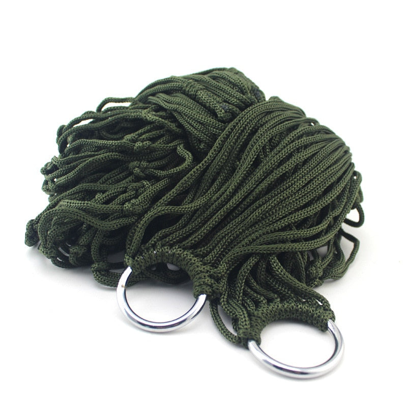 Single-Person Mesh Nylon Hammock Portable outdoor Leisure hanging bed Swing for Adult Outdoor Furniture for Camping