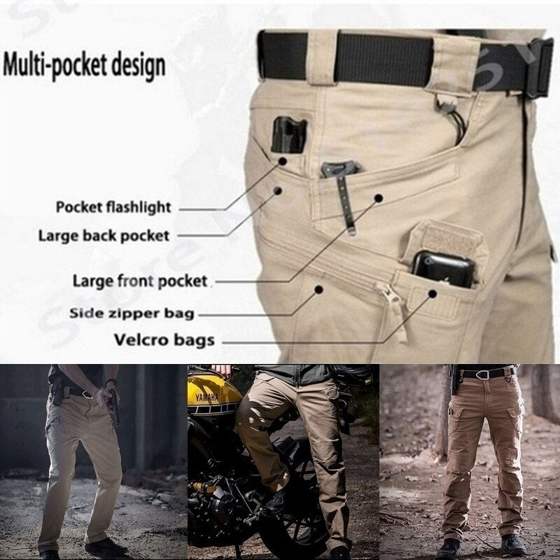 Men's Casual Tactical Pants Breathable Autumn Outdoor Hiking Army Military Long Trousers Male Waterproof Multi Pocket Cargo Pant