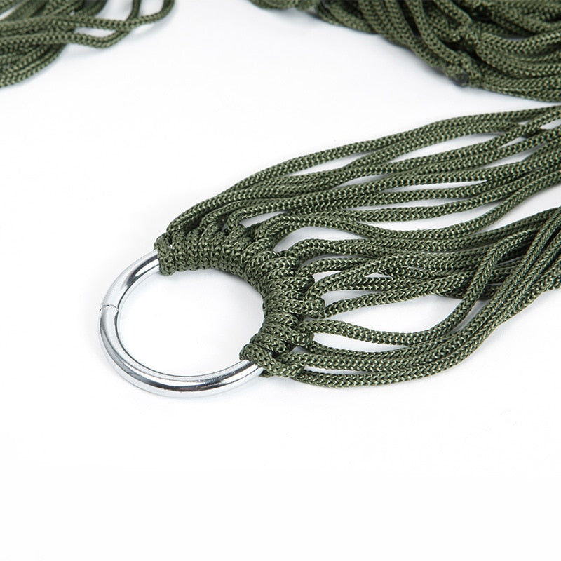 Single-Person Mesh Nylon Hammock Portable outdoor Leisure hanging bed Swing for Adult Outdoor Furniture for Camping