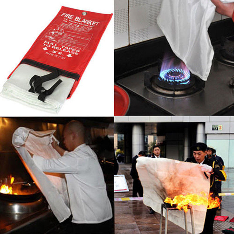 Fire Blanket 1x1m Emergency Survival Safety Fires Glass Fiber Clothing 0.45mm PRE Emergency Survival Fire Shelter Fire Blanket