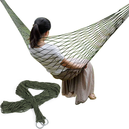 Single-Person Mesh Nylon Hammock Portable outdoor Leisure hanging bed Swing for Adult Outdoor Furniture for Camping