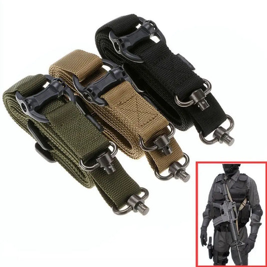 MS4 Tactical Rope Mission Adjustable Two 2 Points Tactical Rifle Gun Sling Quick Detach QD trap For Outdoor Nylon Belt Rope